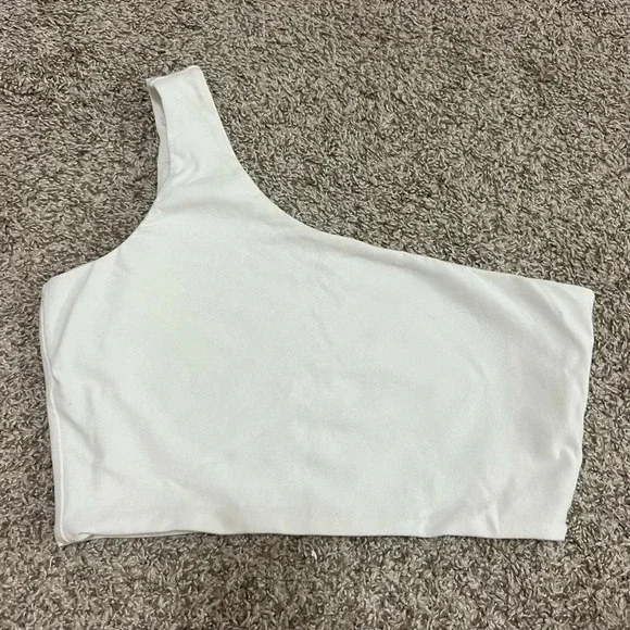 One shoulder white top - Picture 2 of 3